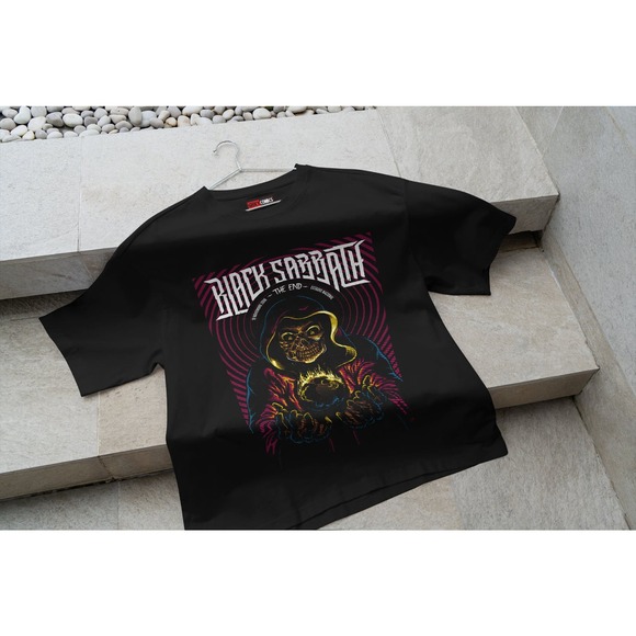 Band rock T-shirt | Skull Crystal Ball Graphic Tee | Mystical Psychic T-Shirt - Picture 5 of 10